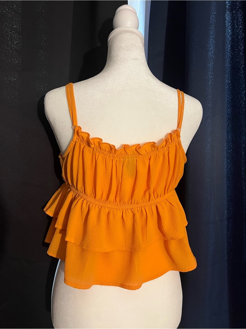 Wild Fable Orange Tiered Ruffle Cami Tank Top Size Medium - Picture 3 of 6